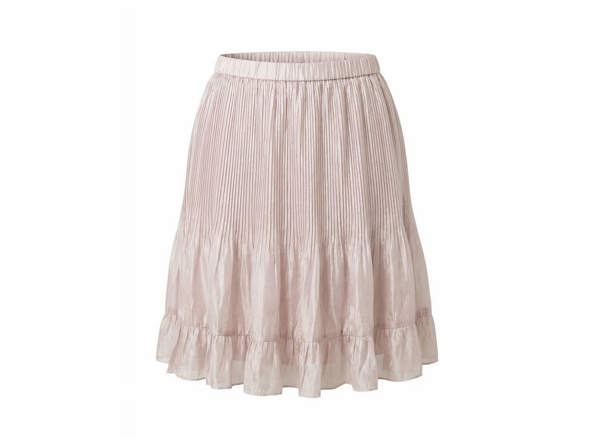Women's Pleated A-Line Mini Skirt with Irregular Pressed Pleats