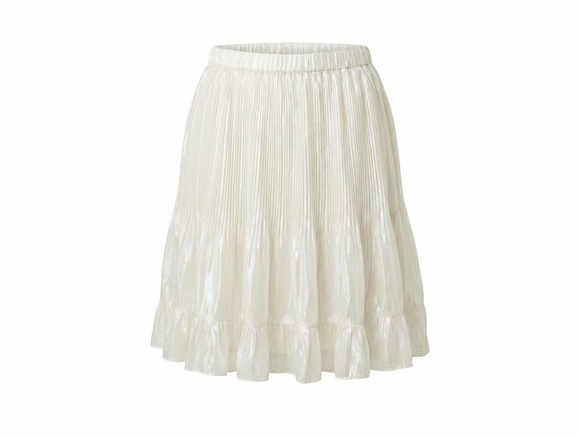 Women's Pleated A-Line Mini Skirt with Irregular Pressed Pleats - Image 2