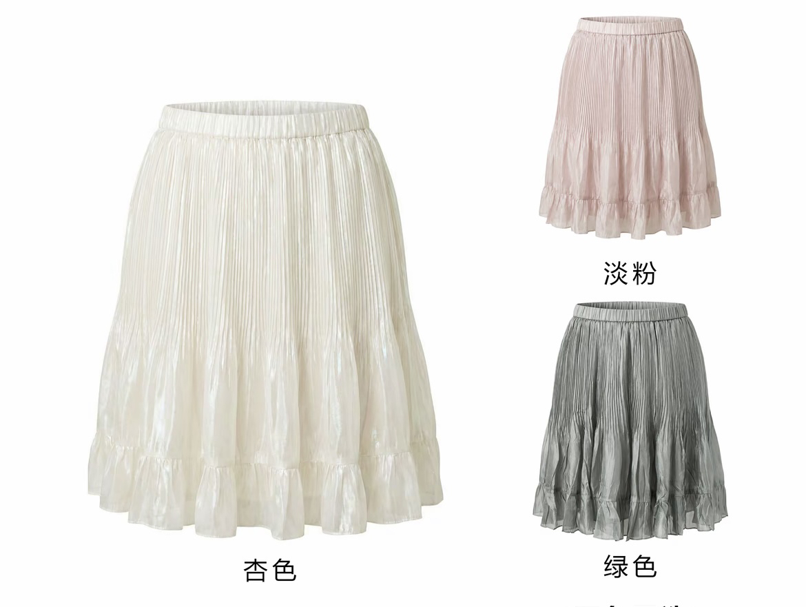 Women's Pleated A-Line Mini Skirt with Irregular Pressed Pleats - Image 4