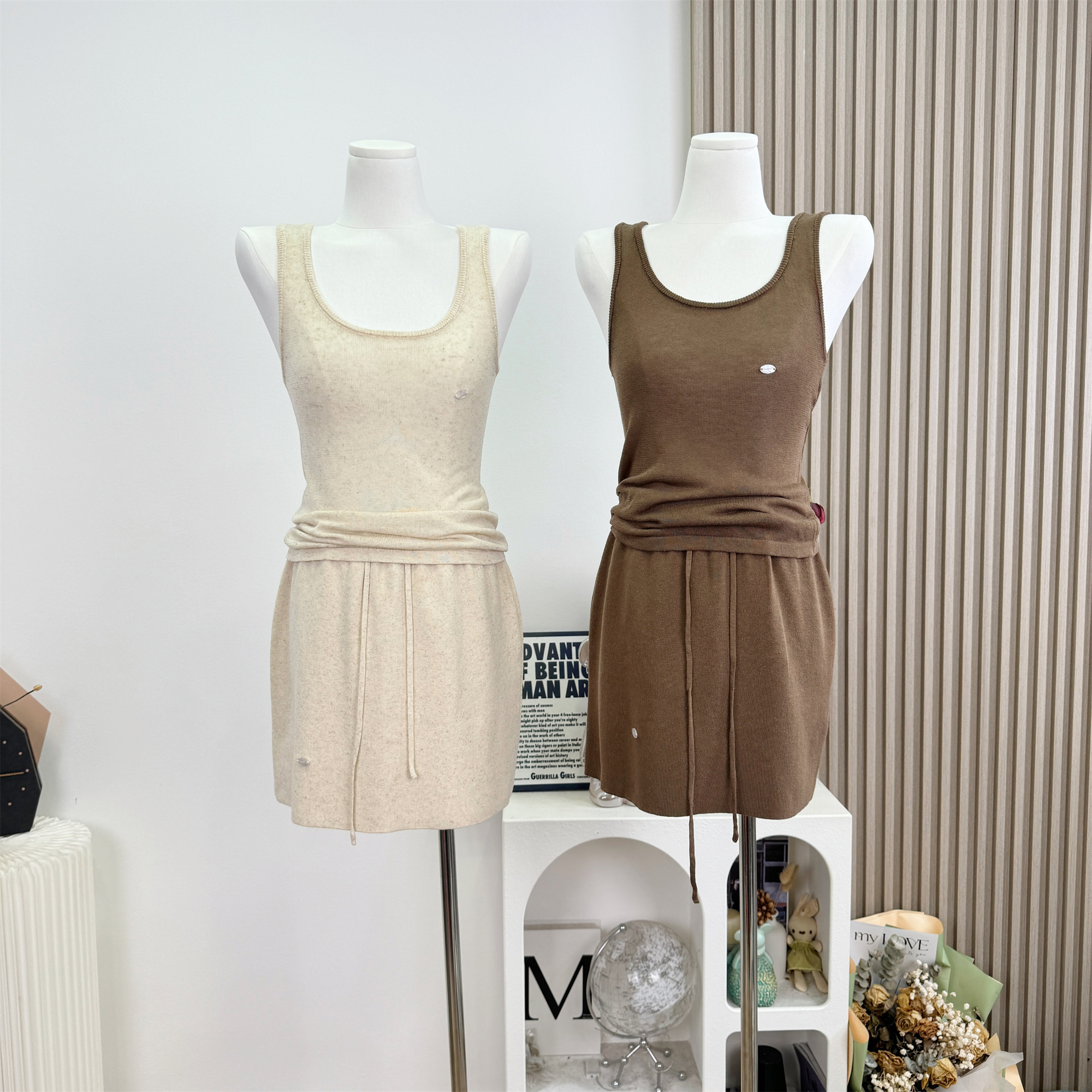 NSS COLLECTION Three-Piece Cami Cardigan and Skirt Set Relaxed Slimming Knit Set - Image 3