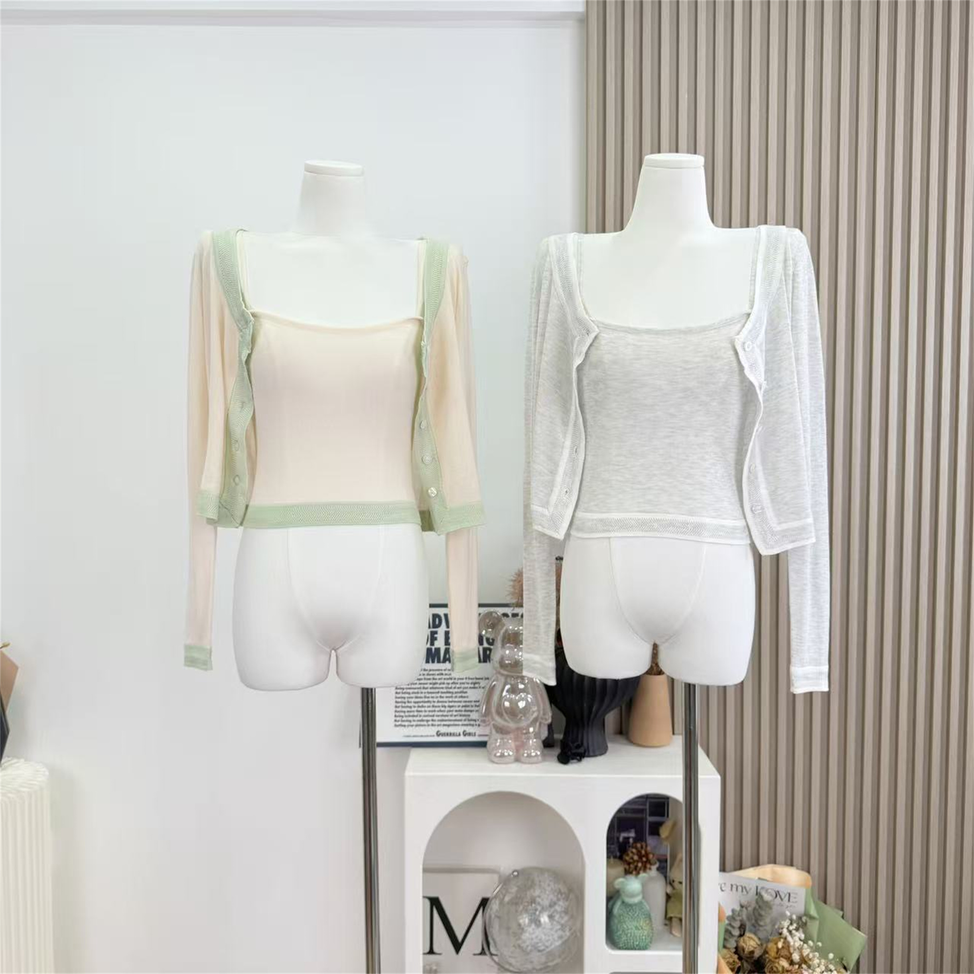 Wuuus Light Oxygen Lyocell Cami Two-Piece Women Summer Sun Protection Light Cardigan Set - Image 5