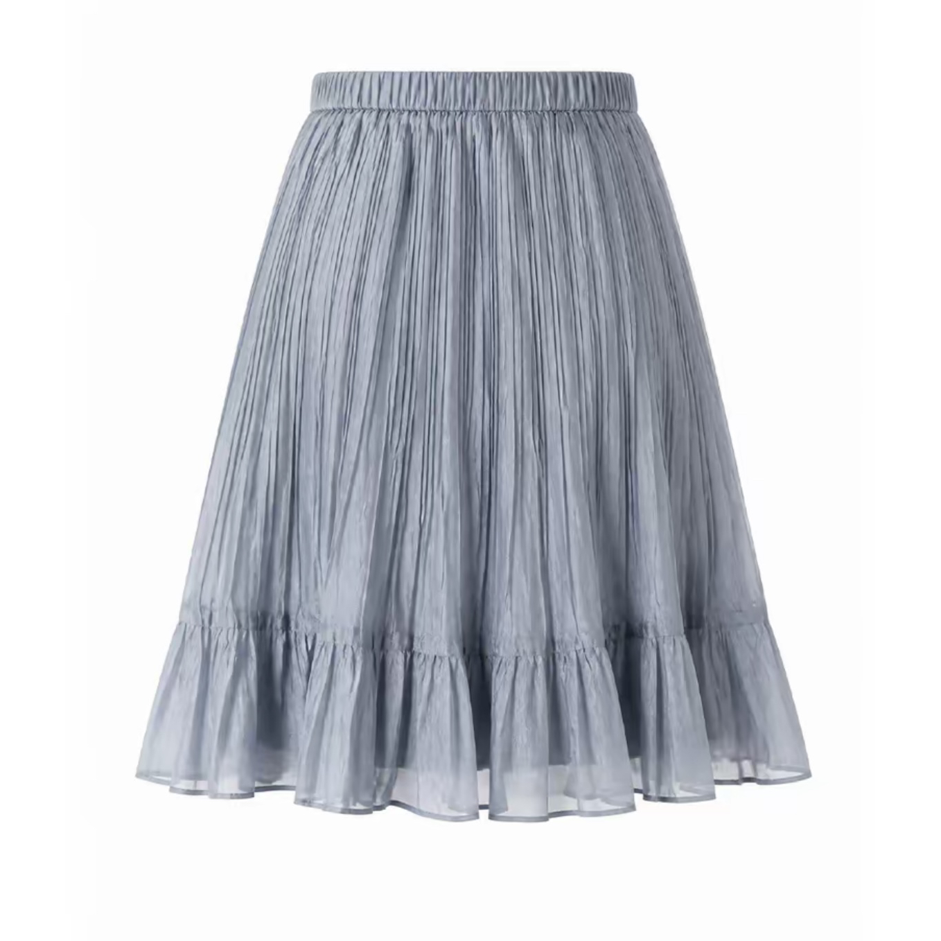 Women's Pleated A-Line Mini Skirt with Irregular Pressed Pleats - Image 5