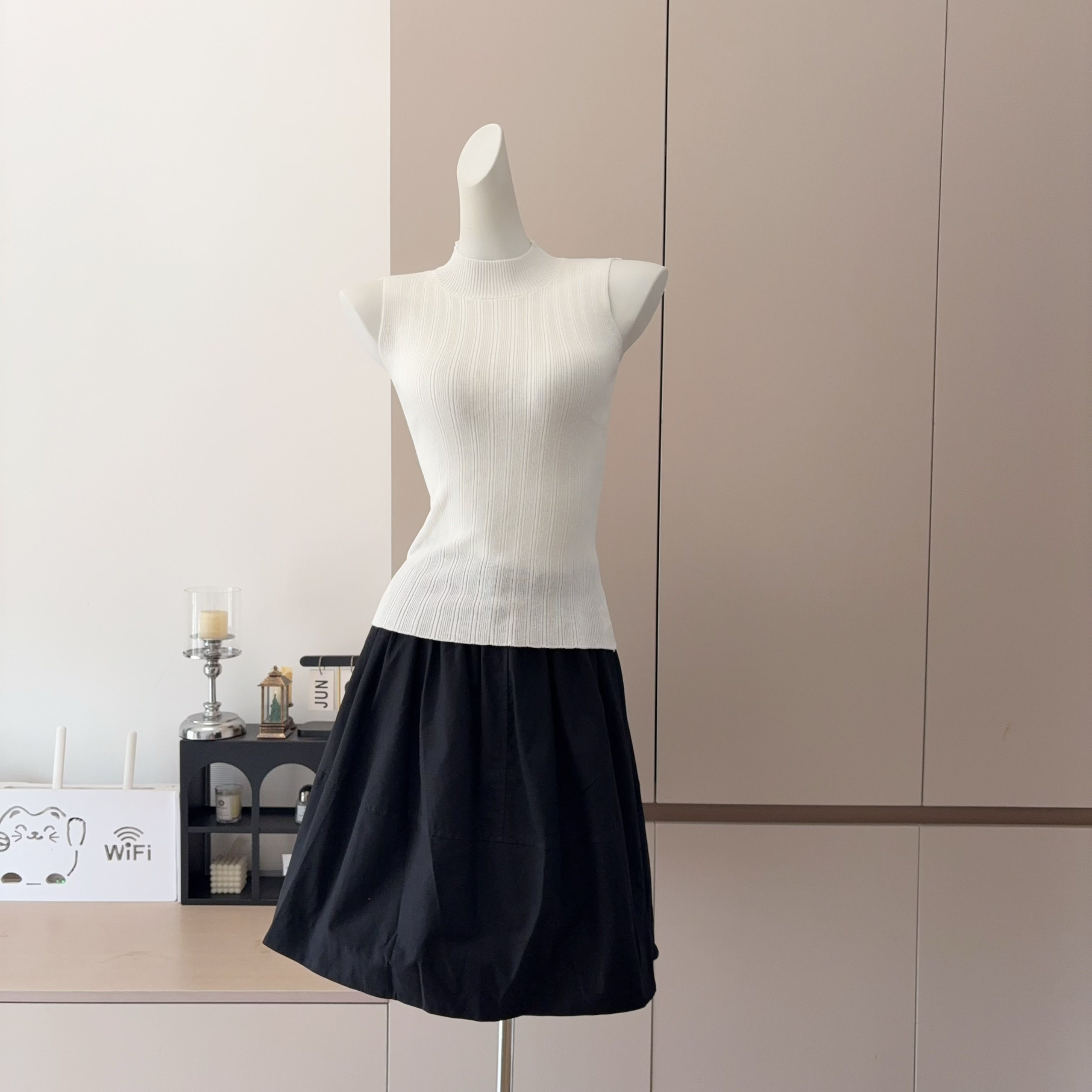 Miu Style 3D Bubble Skirt and Top Set Slimming Two Piece for Girls - Image 3