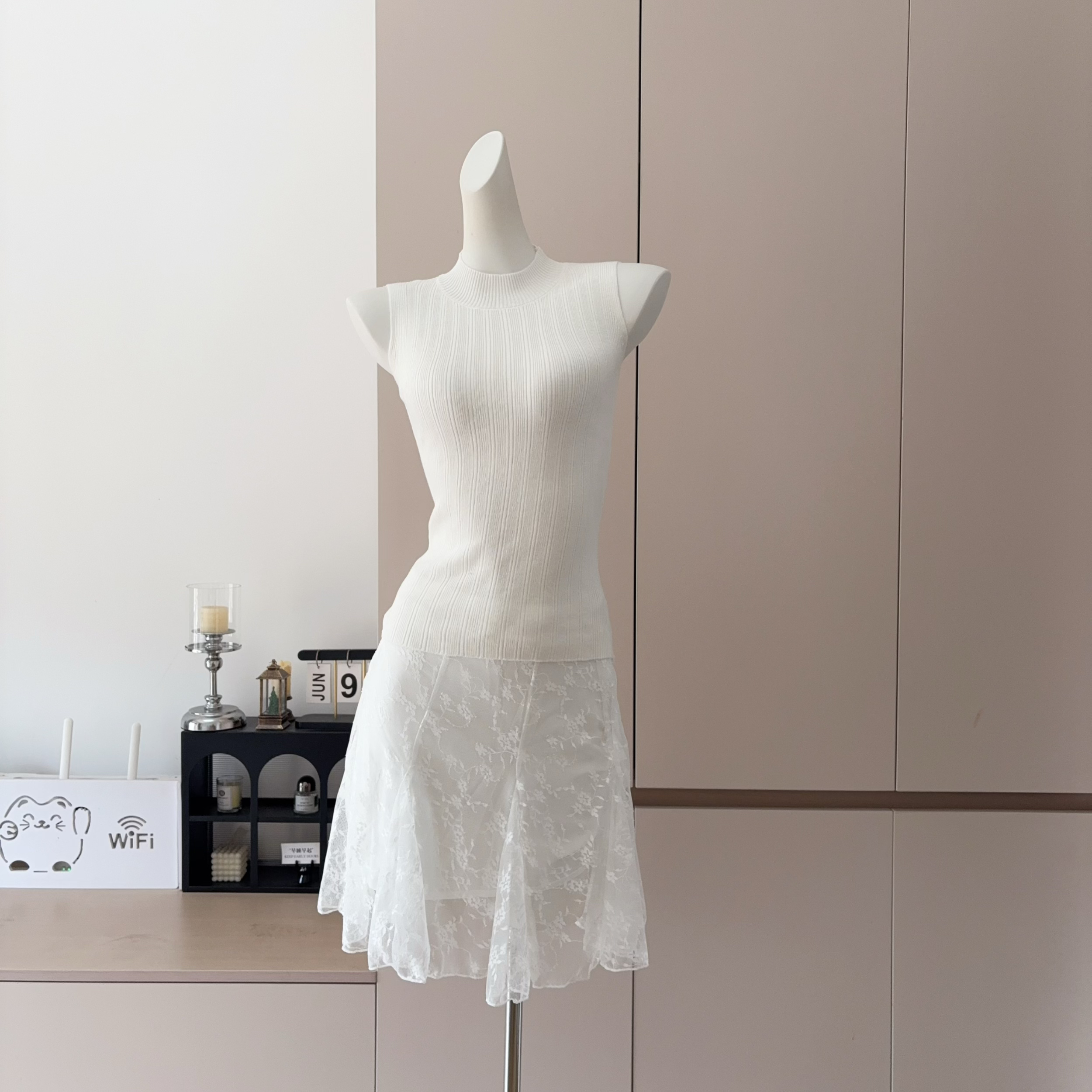 Korean Floral Pleated High Waist A-Line Mini Skirt Set for Women Summer - Image 3